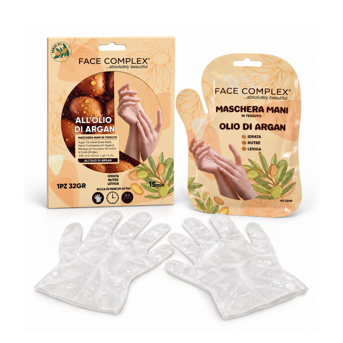 FACE COMPLEX MASCHERA MANI IN TESSUTO OLIO DI ARGAN 32GR