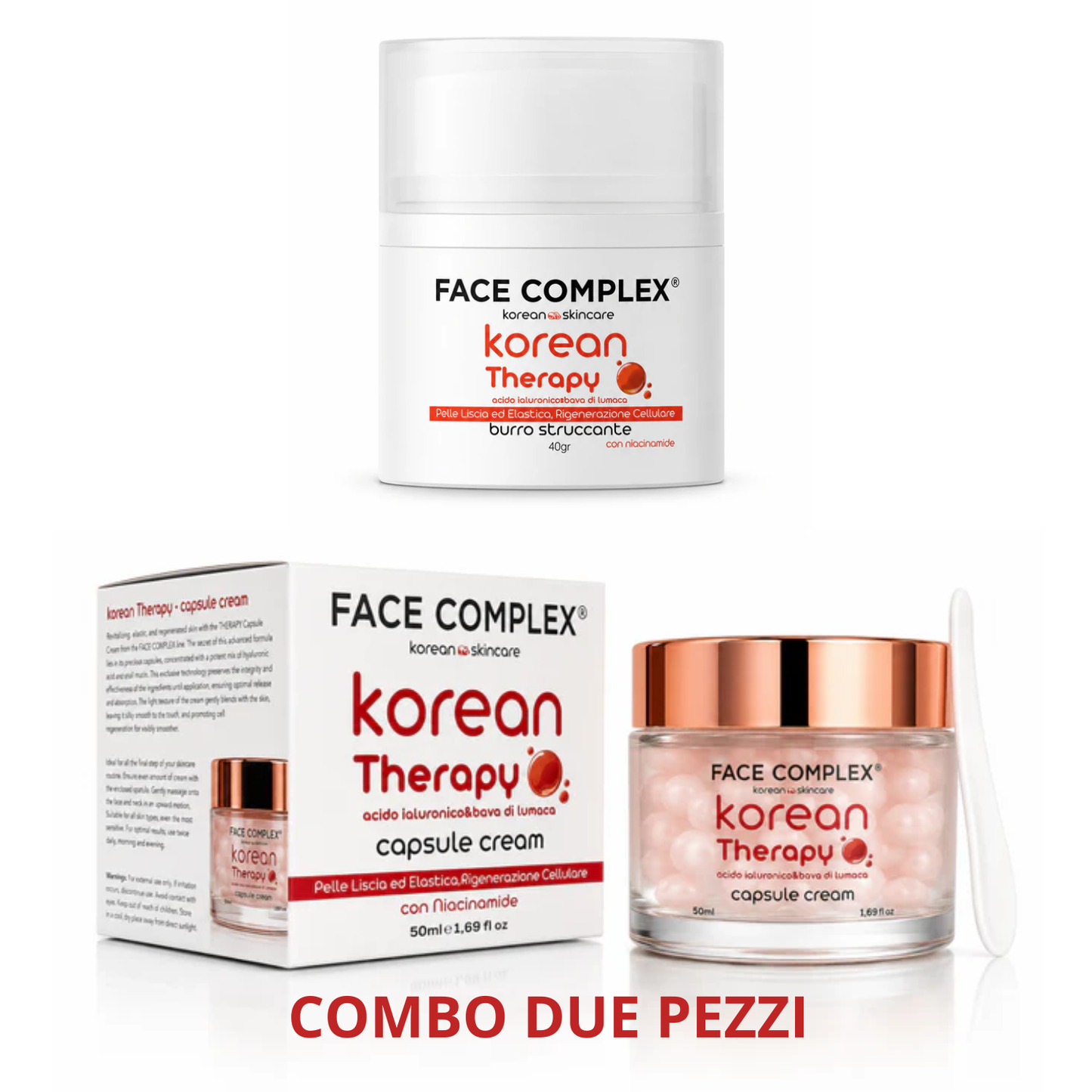 FACE COMPLEX KOREAN SKINCARE COMBO CAPSULE CREAM + BURRO STRUCCANTE THERAPY