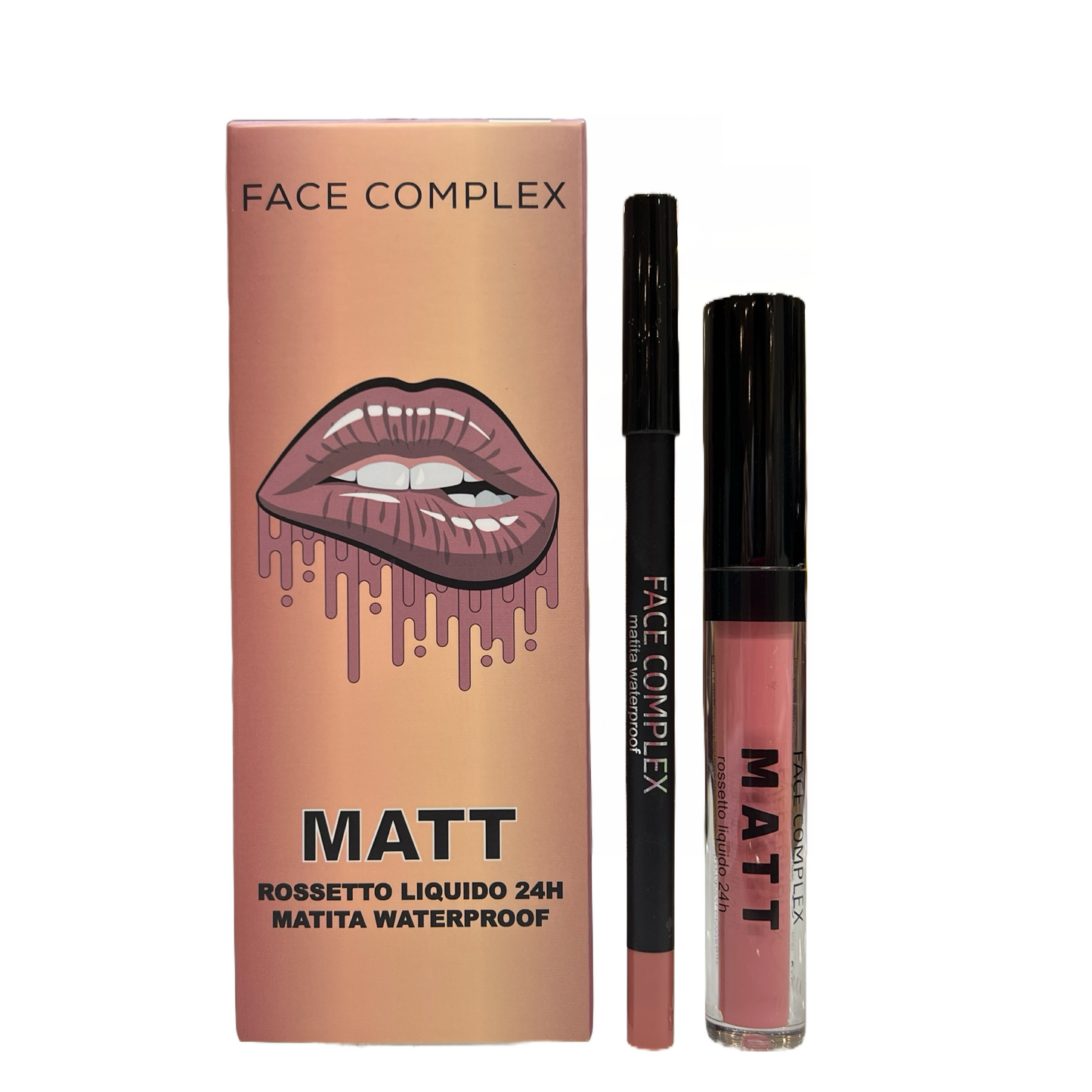 Face Complex kit matita labbra+tinta labbra 24h Scatolo n.02