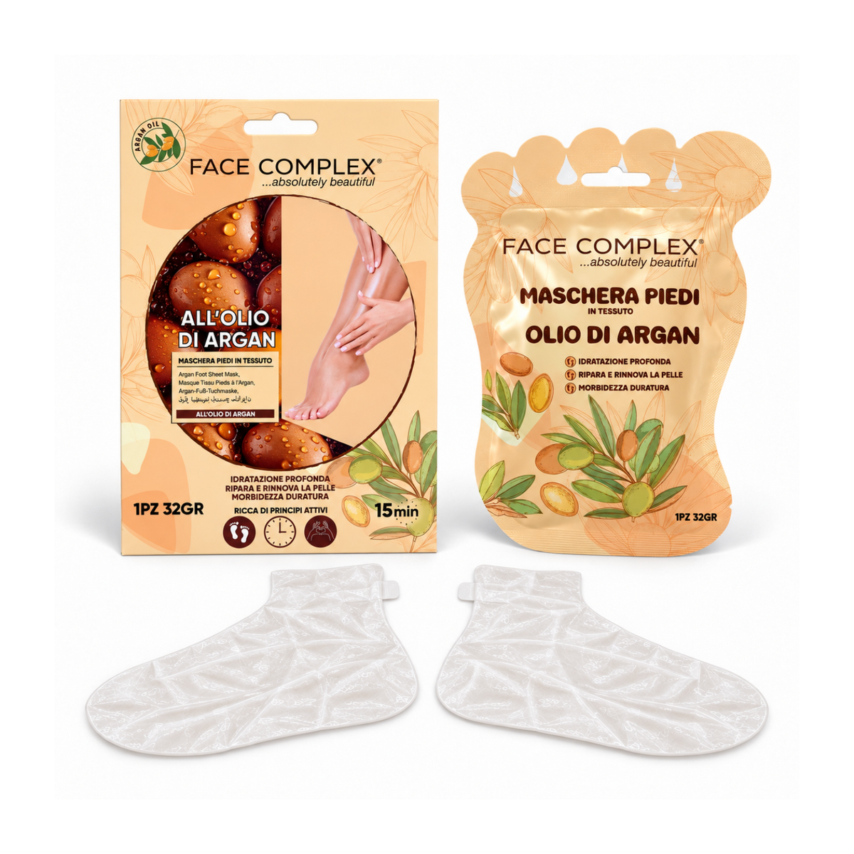 FACE COMPLEX MASCHERA PIEDI IN TESSUTO OLIO DI ARGAN 36GR