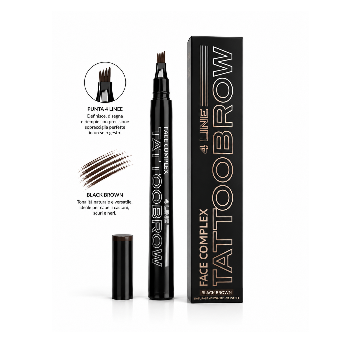 Face Complex tattoo brow Black Brown