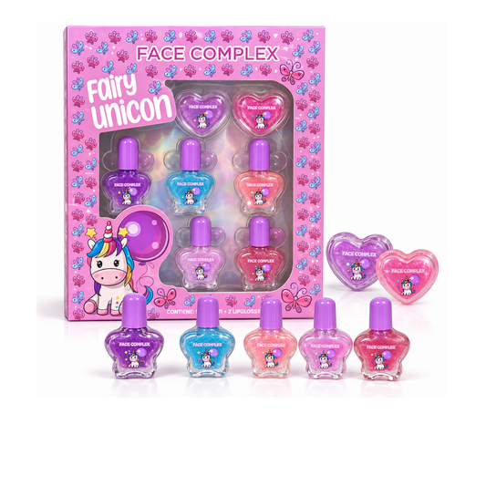 Face Complex confezione unicorn fairy ( 3lipgloss+5 smalti)